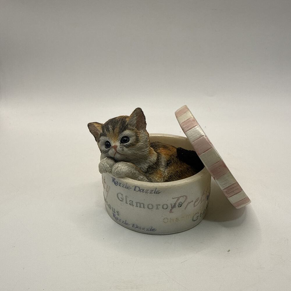 Lenox Sweet And Stylish Cat Porcelain Keepsake Box, Handcrafted, 2006 *